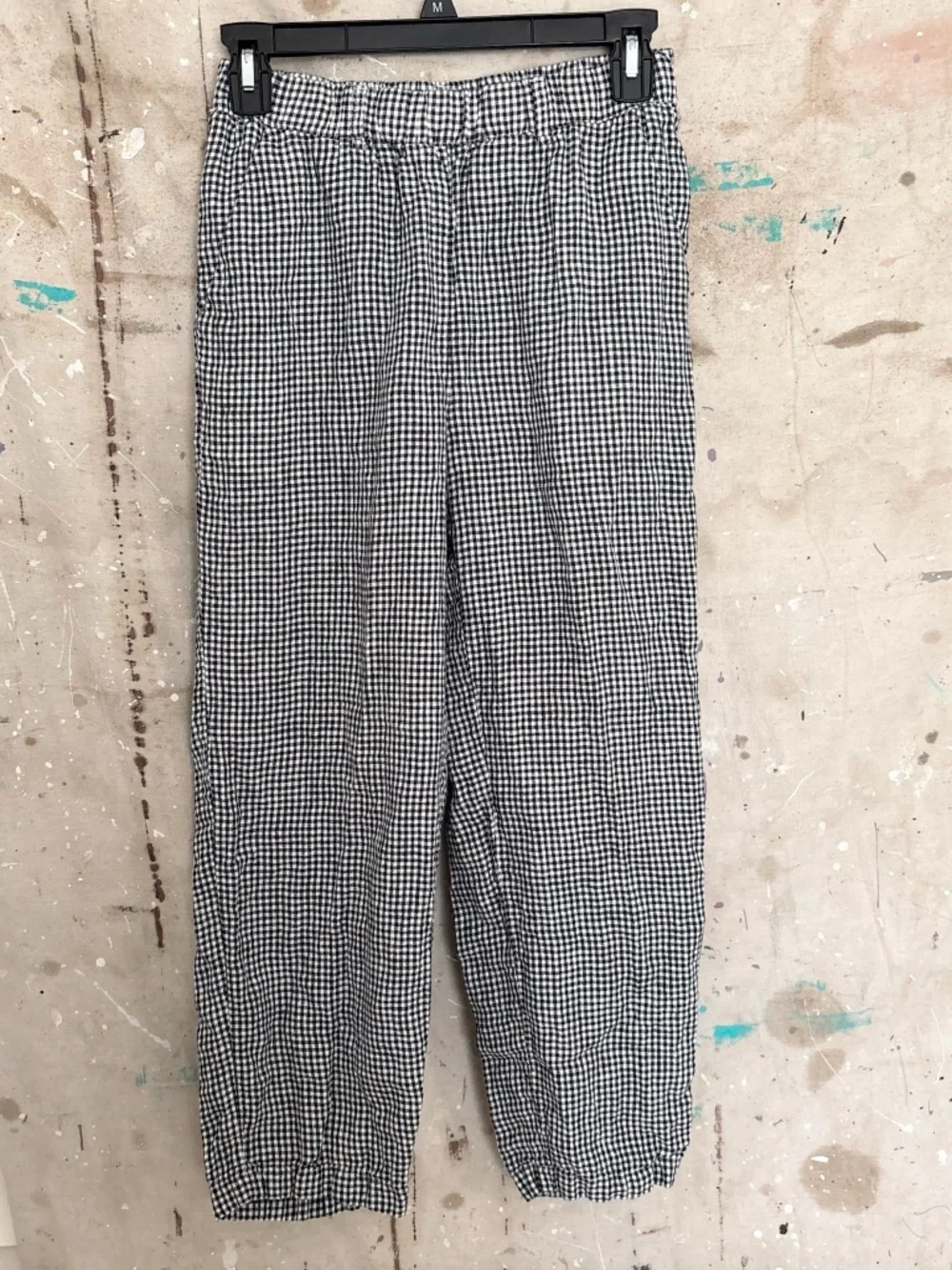 Quince 100% European Linen Pants in Classic Mini Gingham